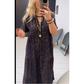 💃Leopardmönstrad klänning🐆 V-ringad, hög midja, smalnande design, böljande kjol, korta ärmar som andas, utstrålar vild elegans på ett ögonblick! ✨
