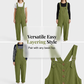 👖60% RABATT NU! 🌿 Damoveraller med knappar framtill – Justerbara remmar, andningsbart tyg och avslappnad passform ✨