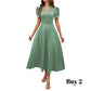 👗 2026 Rea — Över 39 400 Sålda!💐 Elegant V-ringad Klänning med Hög Midja och Puffärmar