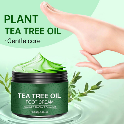 Fotmask med tea tree-olja 🦶 — Aloe vera för djup återfuktning, E-vitamin för att reparera sprucken hud: Njut av en fotbehandling av spakvalitet hemma 🧴