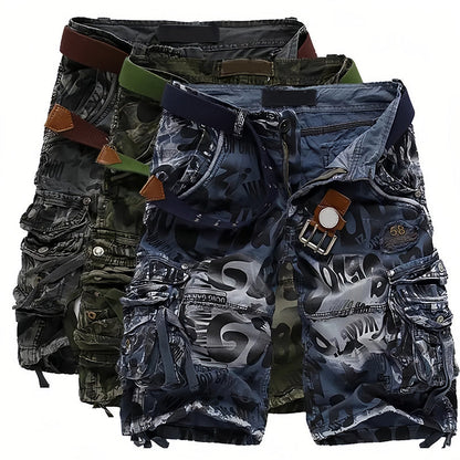 Herr cargoshorts 🩸 Klassiska och robusta, flera fickor för alla dina behov, slät dragkedja, slitstarka och slitstarka, lämpliga för både arbete och utomhusbruk 💪