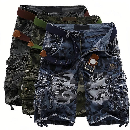 Herr cargoshorts 🩸 Klassiska och robusta, flera fickor för alla dina behov, slät dragkedja, slitstarka och slitstarka, lämpliga för både arbete och utomhusbruk 💪