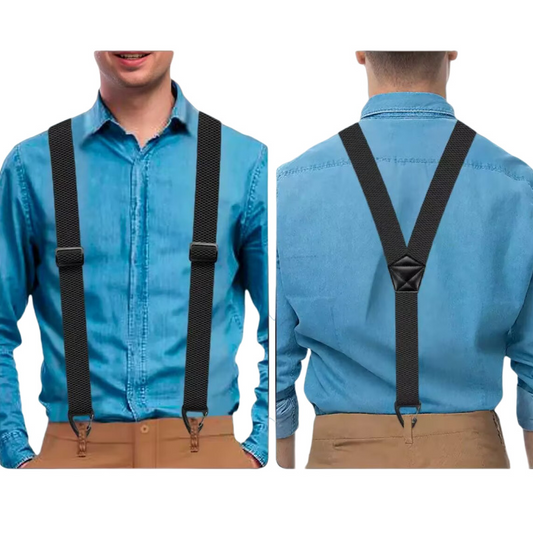 Halkfria axelremmar 👖 Bred resår + starka krokar, metalljusterare, slitstark polyester, lämplig för både arbetskläder och utomhusbruk 🔧