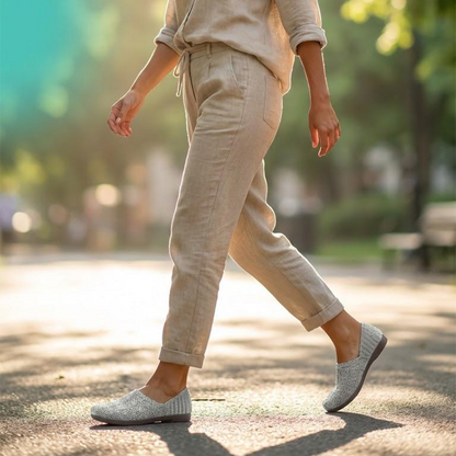 👟 Andningsbara stickade vardagsskor för kvinnor✨ Andningsbar stickning, håller fötterna svala och bekväma; flexibel PVC-sula, bekväm för långa promenader🚶