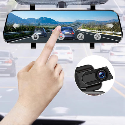 👁️10-tums backkamera & bilkamera med pekskärm – 1080P HD-nattvision, dubbla objektiv – perfekt för säker körning och parkering🚗📹