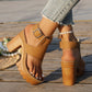 👡50 % RABATT✨ Sandaler med öppen tå och tjock klack | Stabil höjdökning · Luftig design med genombrutna detaljer · Justerbara ankelremmar · Halkfri gummisula · Mångsidig sommarmodell