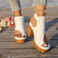👡50 % RABATT✨ Sandaler med öppen tå och tjock klack | Stabil höjdökning · Luftig design med genombrutna detaljer · Justerbara ankelremmar · Halkfri gummisula · Mångsidig sommarmodell