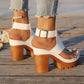 👡50 % RABATT✨ Sandaler med öppen tå och tjock klack | Stabil höjdökning · Luftig design med genombrutna detaljer · Justerbara ankelremmar · Halkfri gummisula · Mångsidig sommarmodell