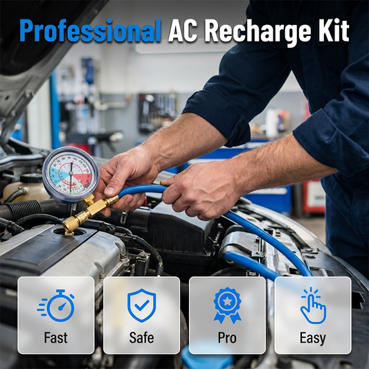 🔧 50% RABATT NU! ❄️ R134a AC Köldmedium Påfyllningsslang med Mätare – Läcksäker, lätt att läsa & kompatibel med bilar, lastbilar eller hem-AC – säker DIY-påfyllning 🚗