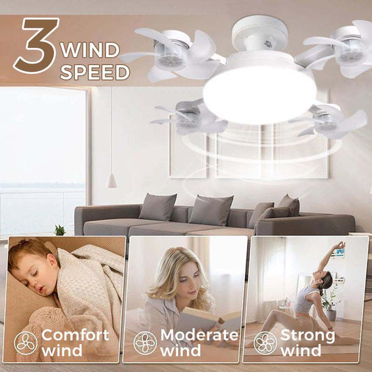 🌀 50% RABATT NU! 💡 Takfläkt med E27-fattning – Tyst 2-i-1 LED-fläkt med Fjärrkontroll – Svalka & Ljus i Ett 🏠