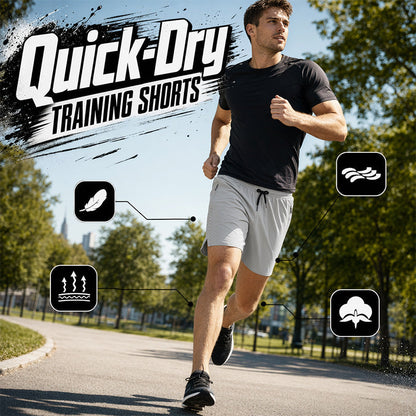 📢📢50% RABATT!! ⏰Herr Snabbtorkande Sportshorts med Dragkedjefickor