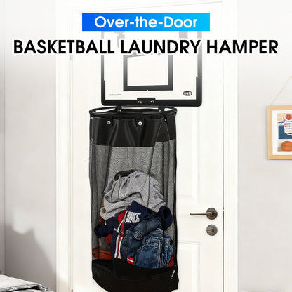 🎉Tvättkorg för basket att hänga över dörren | Kreativt poängspel, stort svart nät, bakplatta i akryl/trä, montering utan borrning 🚪🏀