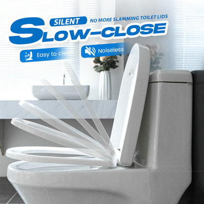 🚽💤 50% RABATT! Toalettsits med mjukstängning – Inget mer smällande. Snabbkopplade gångjärn, enkla att ta bort. Passar U-, V- och O-formade toaletter. En uppgradering som skapar lugn i badrummet! 🛁✅
