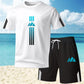 👕 50 % RABATT JUST NU! ☀️ Sommarset med T-shirt och shorts för män – Design med färgövergång, andningsbart och lätt – Perfekt för varma dagar och avslappnade utflykter 🩳