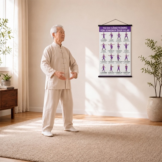 🧘 50 % RABATT JUST NU! 📋 Tai Chi-träningsaffisch för seniorer – Lättförståeliga rörelser, stor text och illustrationer – Skonsam daglig träning för balans och smidighet 💪