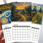 🎨 Konstkalender för 2027 – Blommönster inspirerade av Van Gogh för hemmet och kontoret